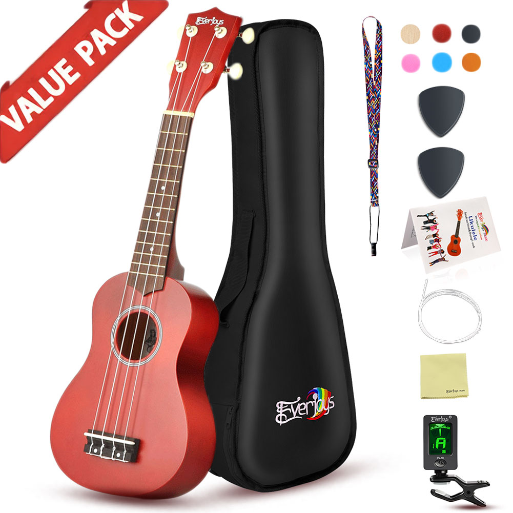 Soprano Ukulele Begynderpakke-21 tommer med gig taske Songbook Digital Tuner