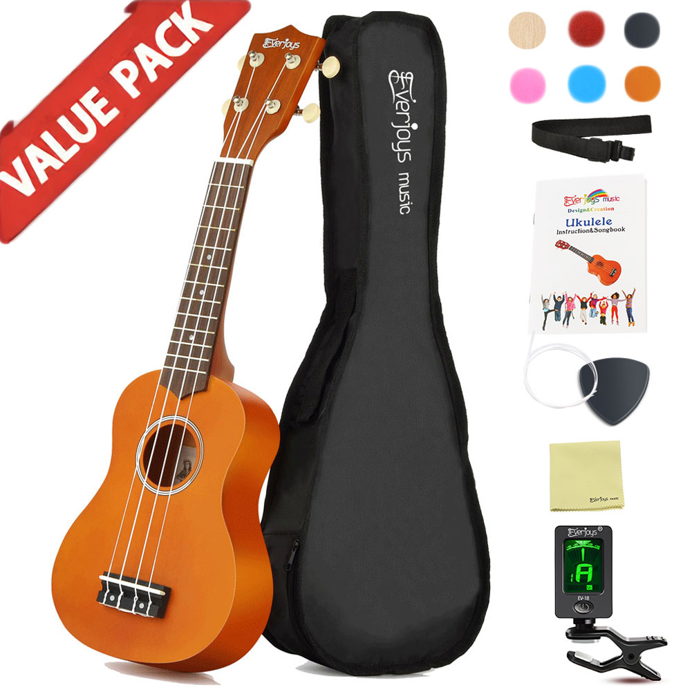 Soprano Ukulele Begynderpakke-21 tommer med gig taske Songbook Digital Tuner