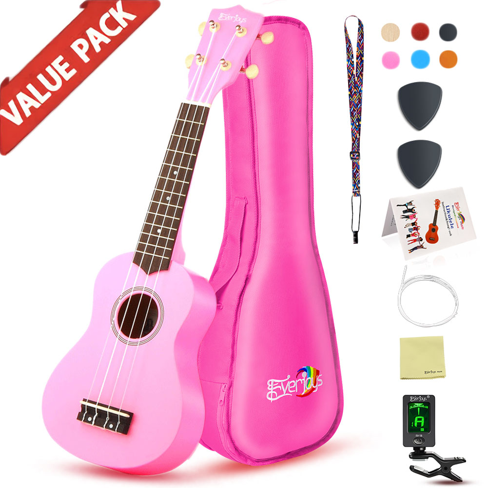 Soprano Ukulele Begynderpakke-21 tommer med gig taske Songbook Digital Tuner