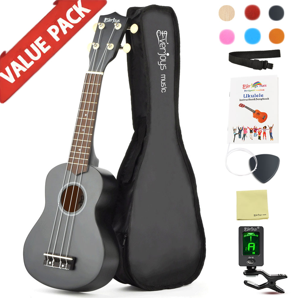 Soprano Ukulele Begynderpakke-21 tommer med gig taske Songbook Digital Tuner